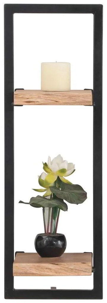 LIZARD Frame Ράφι 25x25x75cm Ακακία Φυσικό/Μετ.Μαύρο