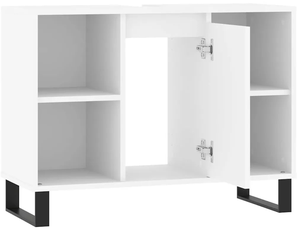 vidaXL Ντουλάπι Μπάνιου Λευκό 80 x 33 x 60 εκ. Επεξεργασμένο Ξύλο