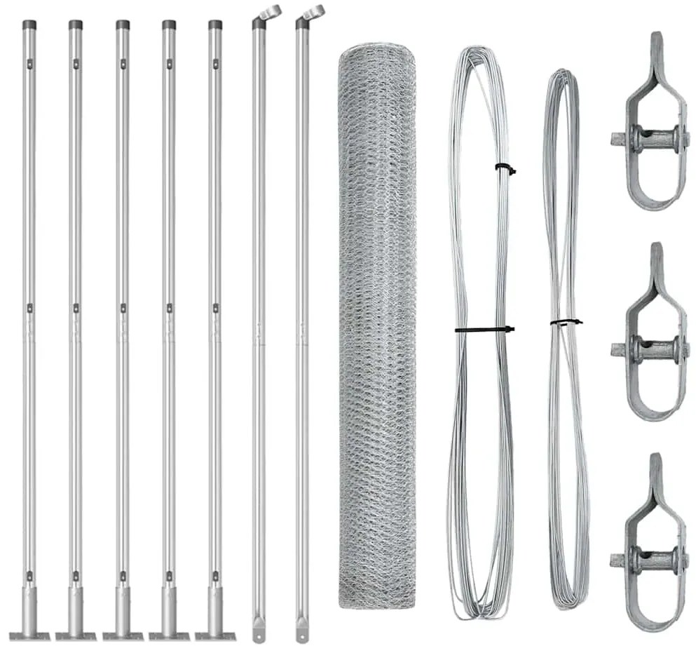 vidaXL Στύλος Περιφράξεων Ασημί 10 x 1,2 μ (13 mm πλέγμα) Ατσάλι
