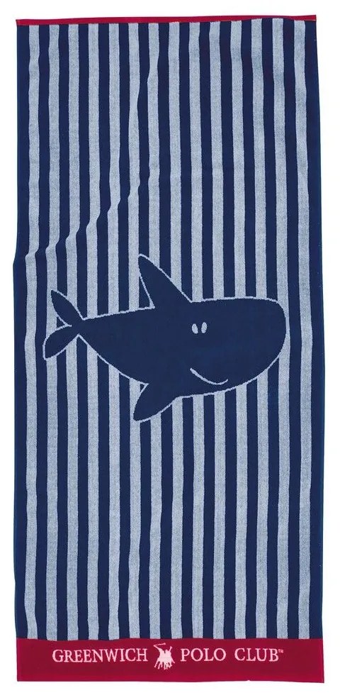 Πετσέτα Θαλάσσης Παιδική 3902 Blue-White Greenwich Polo Club Θαλάσσης 70x140cm 100% Cotton