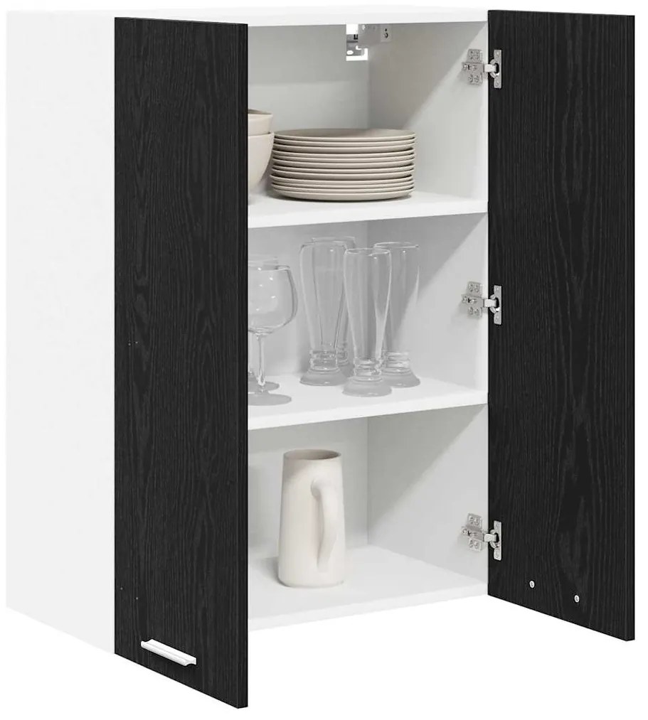 vidaXL Κρεμαστό ντουλάπι με αποθήκευση Μαύρη Οξυά 60 x 31 x 80 εκ.