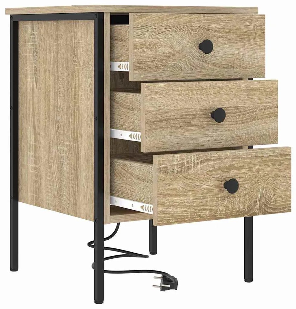 vidaXL Κομοδίνο 2 pcs Sonoma Δρυς 42 x 41 x 61 εκ Επεξεργασμένο ξύλο