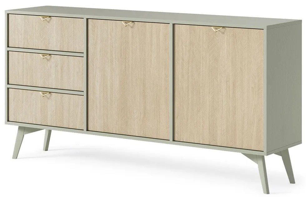 Μπουφές Με Συρτάρια Forest KSZ158_EF 158x80x38cm Eucalyptus-Beige Μελαμίνη