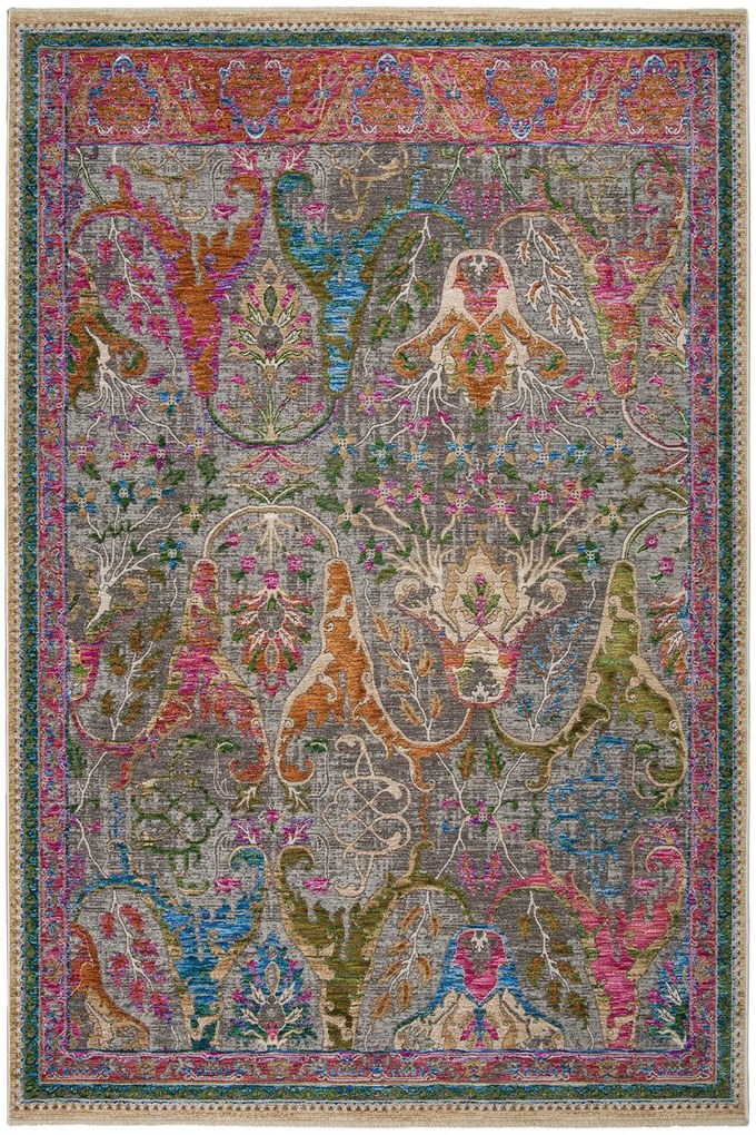 Χαλί Sonoro KH86E Grey-Fushia Βιοκαρπέτ 140X200cm