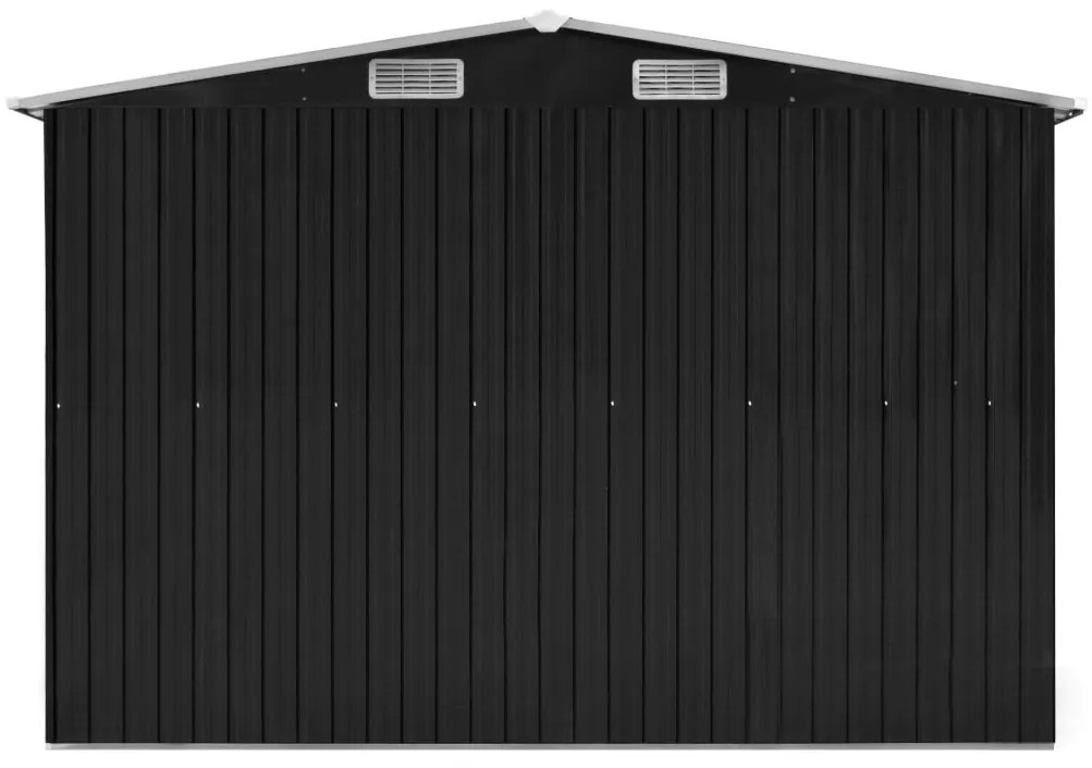 vidaXL Αποθήκη Κήπου Ανθρακί 257 x 779 x 181 εκ. Γαλβανισμένο Ατσάλι