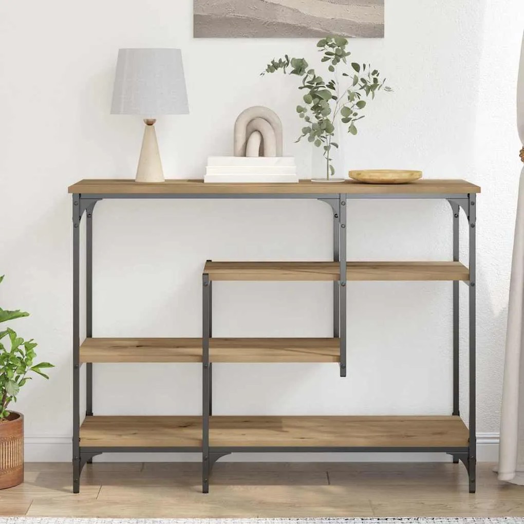 vidaXL Τραπέζι Κονσόλας με ράφι artisan δρυς 100 x 35 x 75 εκ.