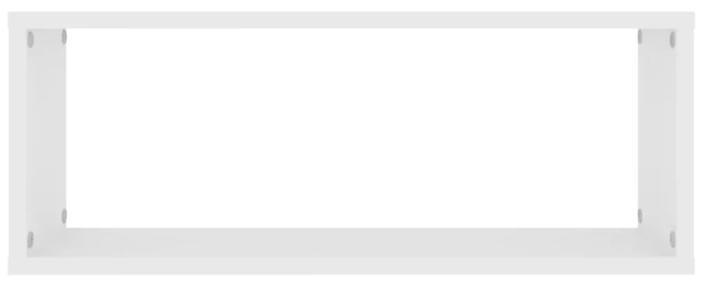vidaXL Ράφια Κύβοι Τοίχου 2 τεμ. Λευκά 60 x 15 x 23 εκ. από Επεξ. Ξύλο