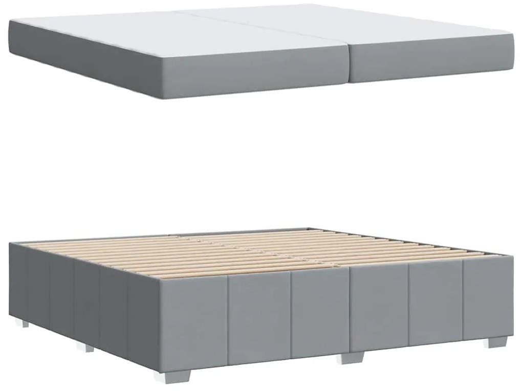 vidaXL Σκελετός Κρεβατιού Ανοιχτό γκρι 200 x 200 cm ύφασμα