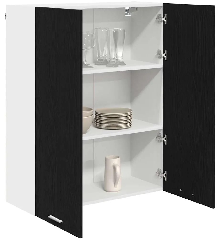 vidaXL Κρεμαστό ντουλάπι με αποθήκευση Μαύρη Οξυά 80 x 31 x 100 εκ.