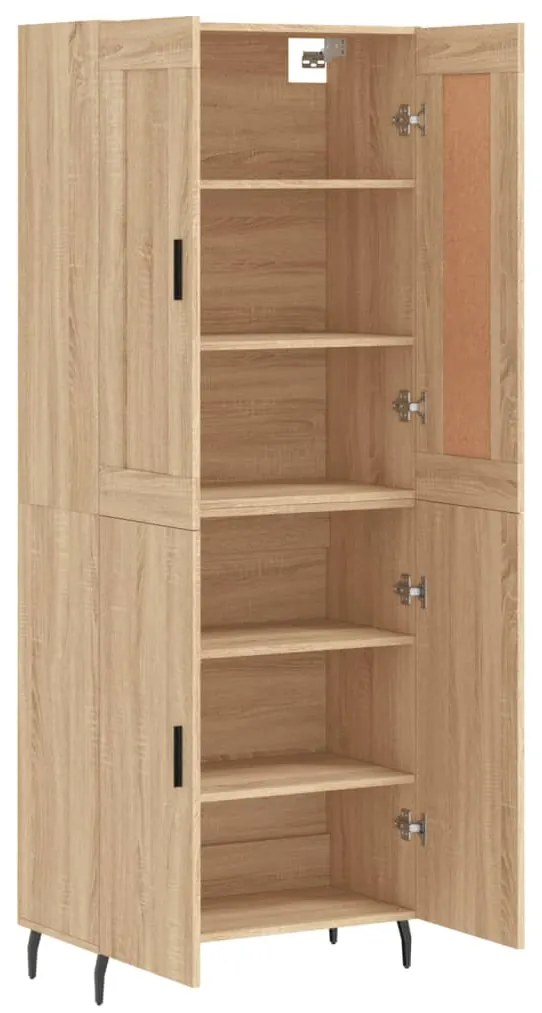 vidaXL Ντουλάπι Sonoma δρυς 69,5 x 34 x 180 εκ. από Επεξεργασμένο Ξύλο