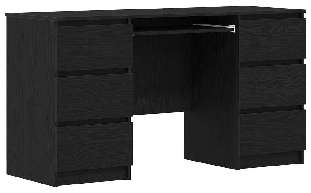 vidaXL Γραφεία 2 τεμάχια Μαύρο Δρύς 140x50x76 εκ Κατασκευασμένο ξύλο