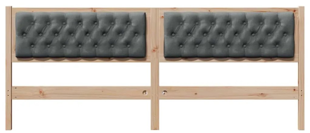 vidaXL Κεφαλάρι Άλλο Καφέ και σκούρο γκρι 200 cm Μασίφ ξύλο πεύκου