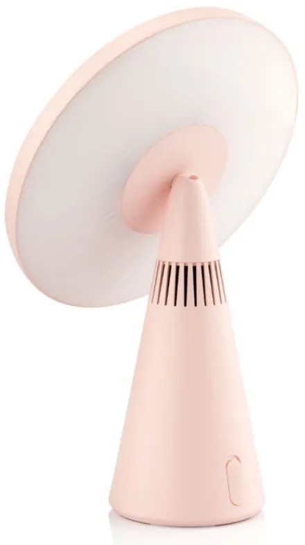 Φωτιζόμενος καθρέφτης καλλυντικών Smart Moon LED, 10x μεγέθυνση, ζεστό/ουδέτερο/κρύο φως, ρυθμιζόμενη φωτεινότητα, ηχείο Bluetooth, ροζ