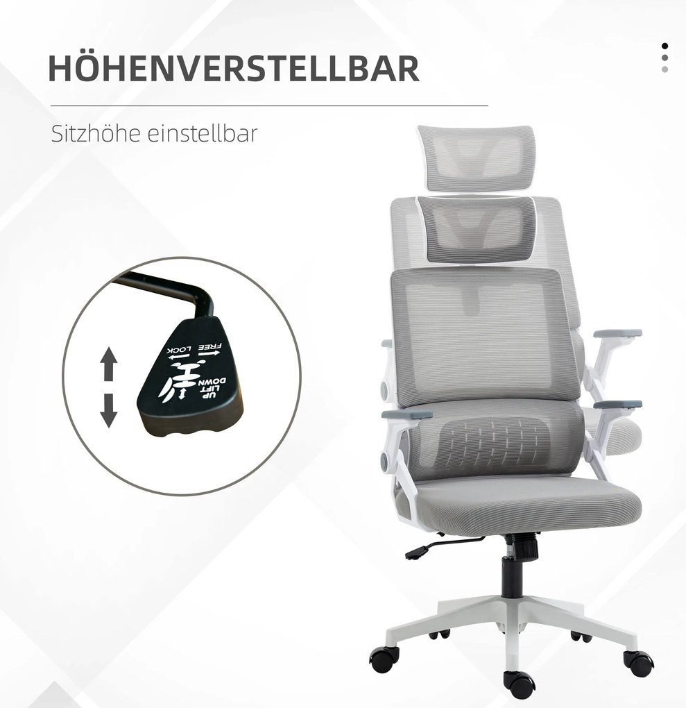 Vinsetto Καρέκλα γραφείου Καρέκλα γραφείου, ρυθμιζόμενο ύψος, 1 προσκέφαλο, 58 x 61 x 119 cm. Μαύρο