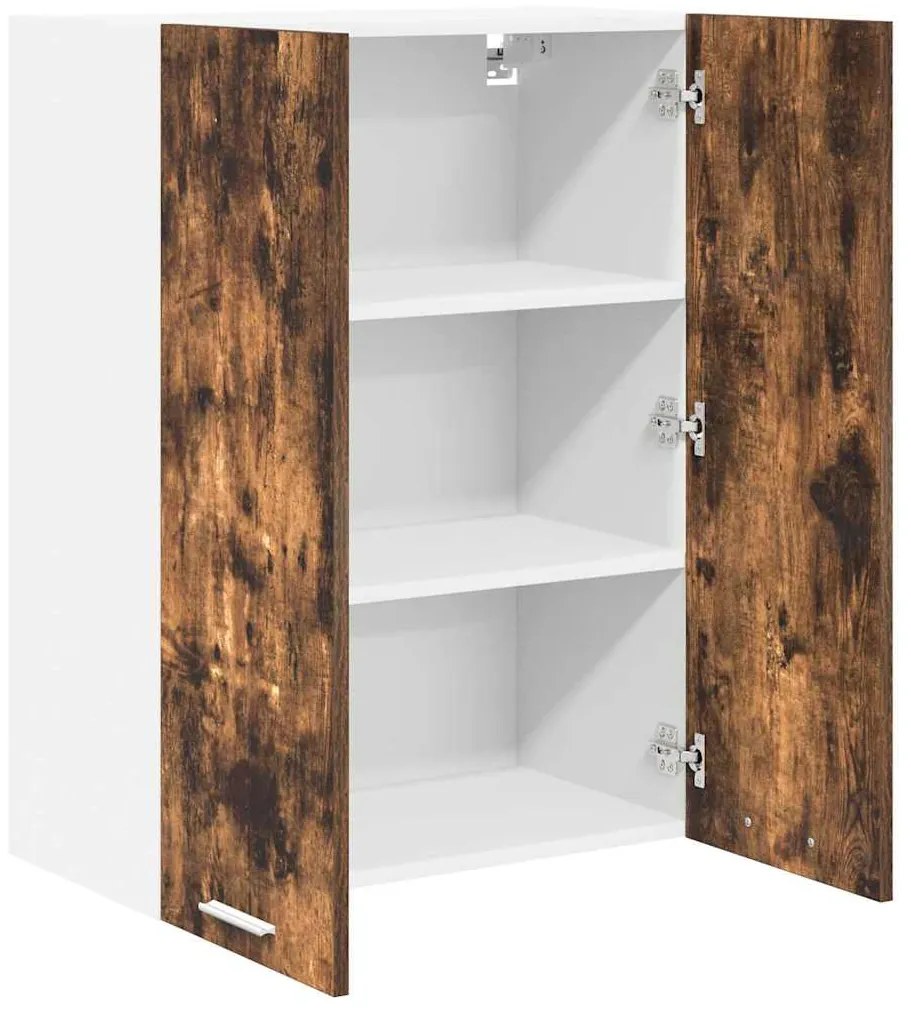 vidaXL Κρεμαστό ντουλάπι με πόρτα Riga Καπνιστό Δρύς 60 x 31 x 80 εκ.