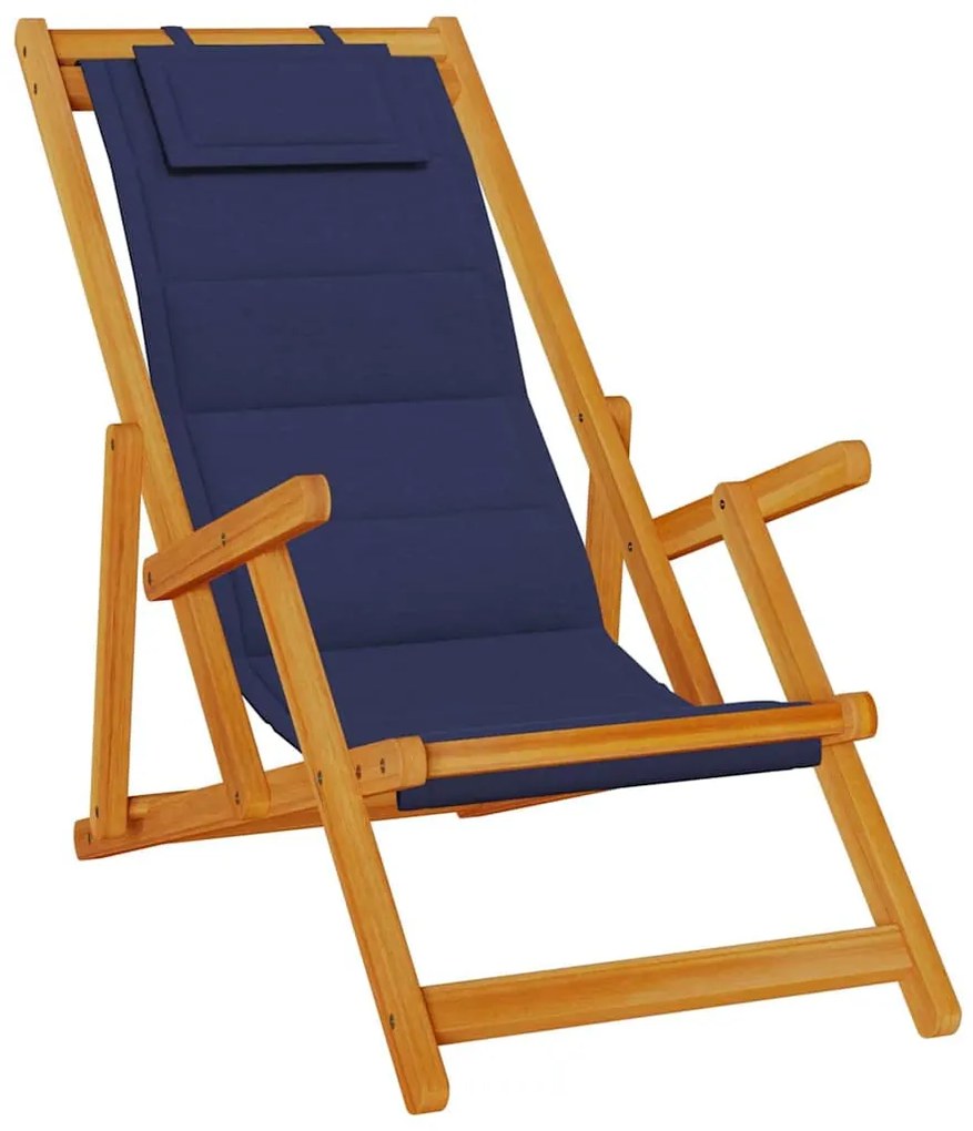 vidaXL Καρέκλα Παραλίας με μαξιλάρι 2 pcs Καφέ 61.5 x 123 x 82cm