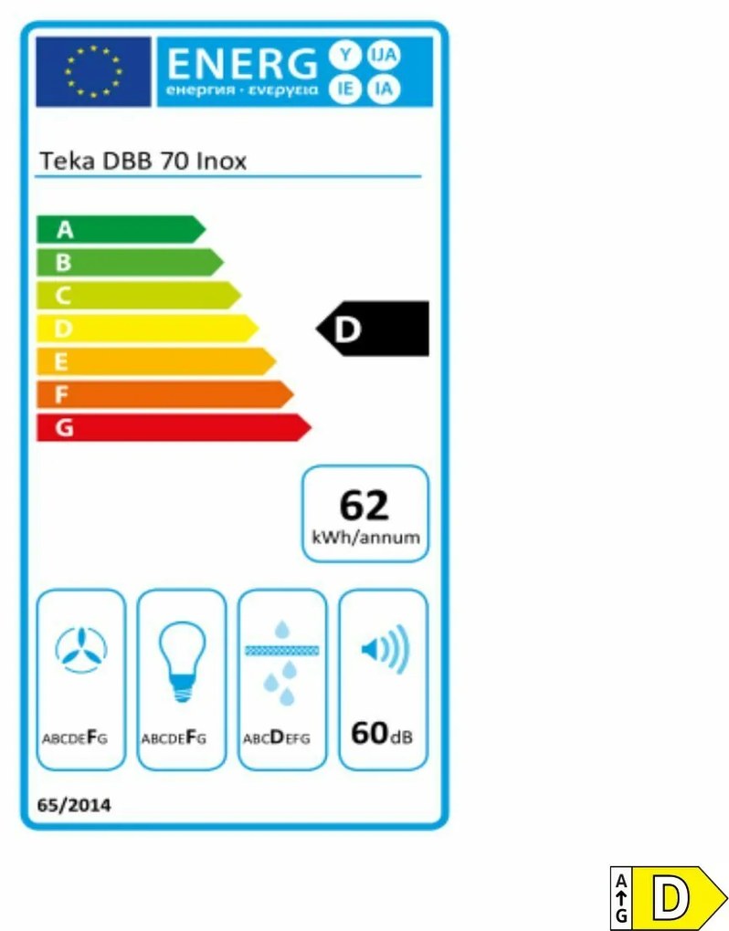 Συμβατικός Απορροφητήρας Teka DBB70 INOX Ασημί Χάλυβας