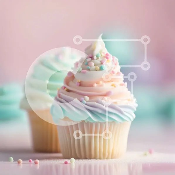 Intra Συλλεκτικό Ξύλινο Παζλ Plywood  4mm - Λαχταριστά Cupcakes με White Frosting και Sprinkles Σε Ξύλινο Κουτί - Διαστάσεις: 10x10 cm – 25 κομμάτια