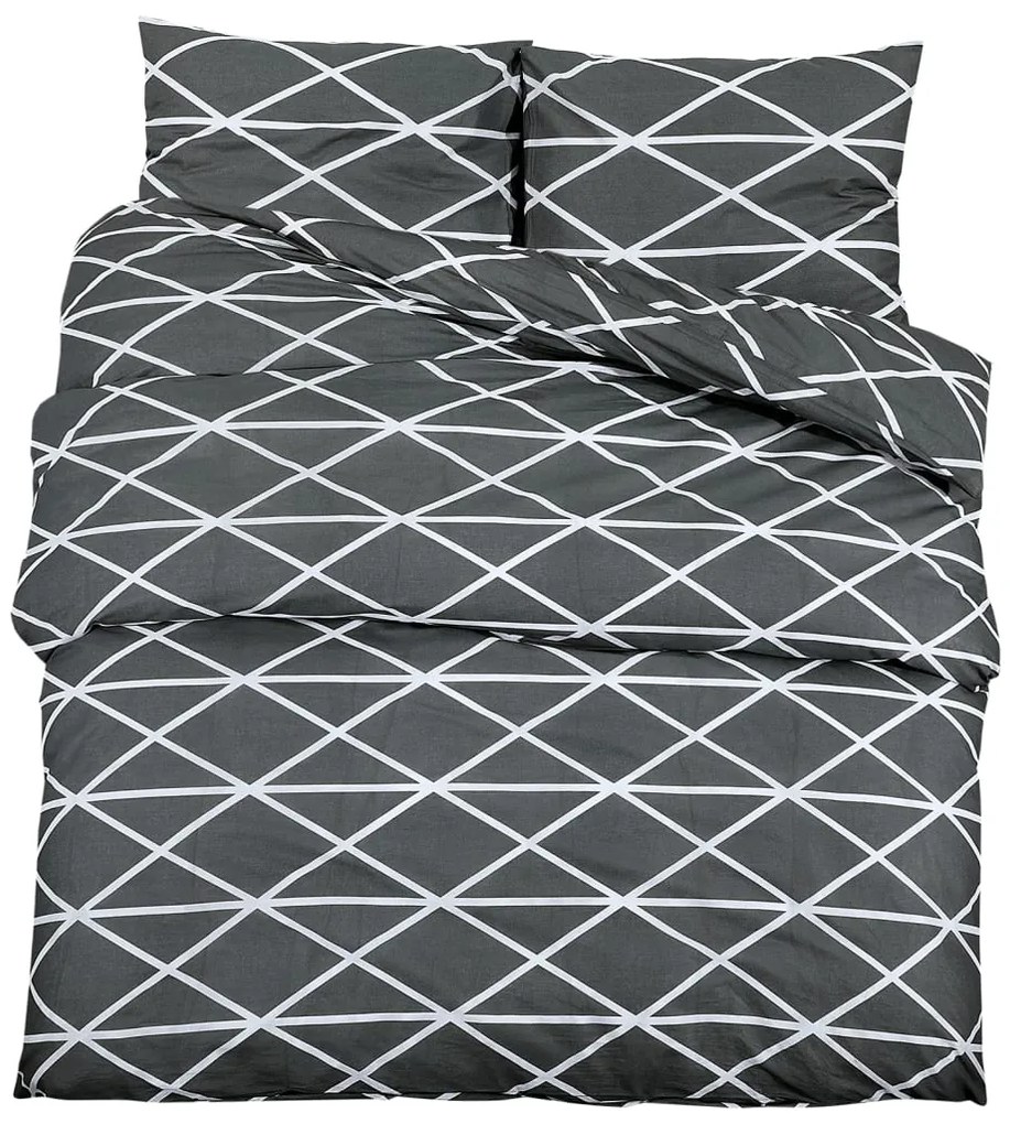 vidaXL Σετ Παπλωματοθήκης Γκρι 200 x 200 εκ. Βαμβακερό