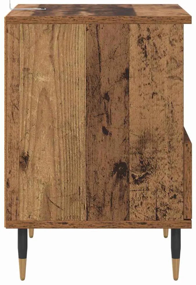 vidaXL Κομοδίνο Παλιό ξύλο 40 x 35 x 50 εκ. Επεξεργασμένο ξύλο