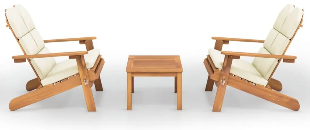 vidaXL Σαλόνι Κήπου Adirondack Σετ 3 Τεμαχίων από Μασίφ Ξύλο Ακακίας