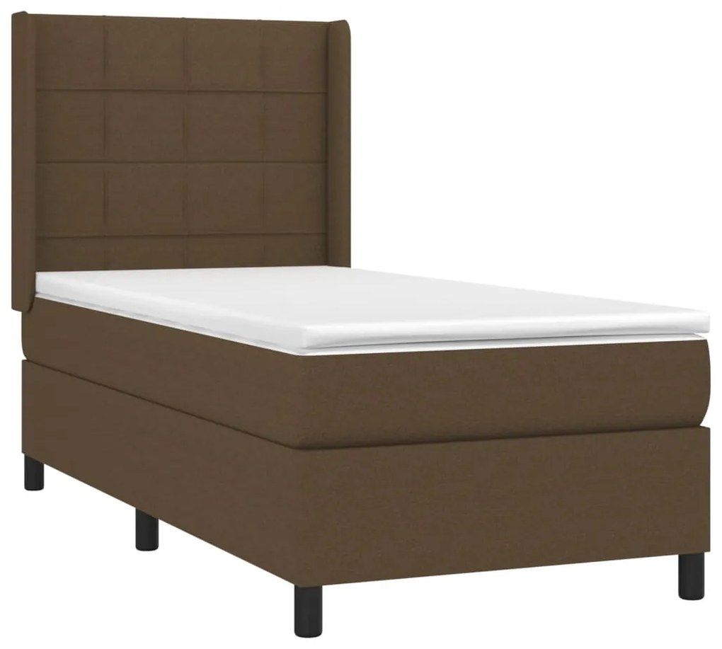 ΚΡΕΒΑΤΙ BOXSPRING ΜΕ ΣΤΡΩΜΑ ΣΚΟΥΡΟ ΚΑΦΕ 100X200 ΕΚ. ΥΦΑΣΜΑΤΙΝΟ 3131412