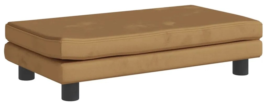 vidaXL Καναπές Παιδικός με Υποπόδιο Καφέ 100x50x30 εκ. Βελούδινος