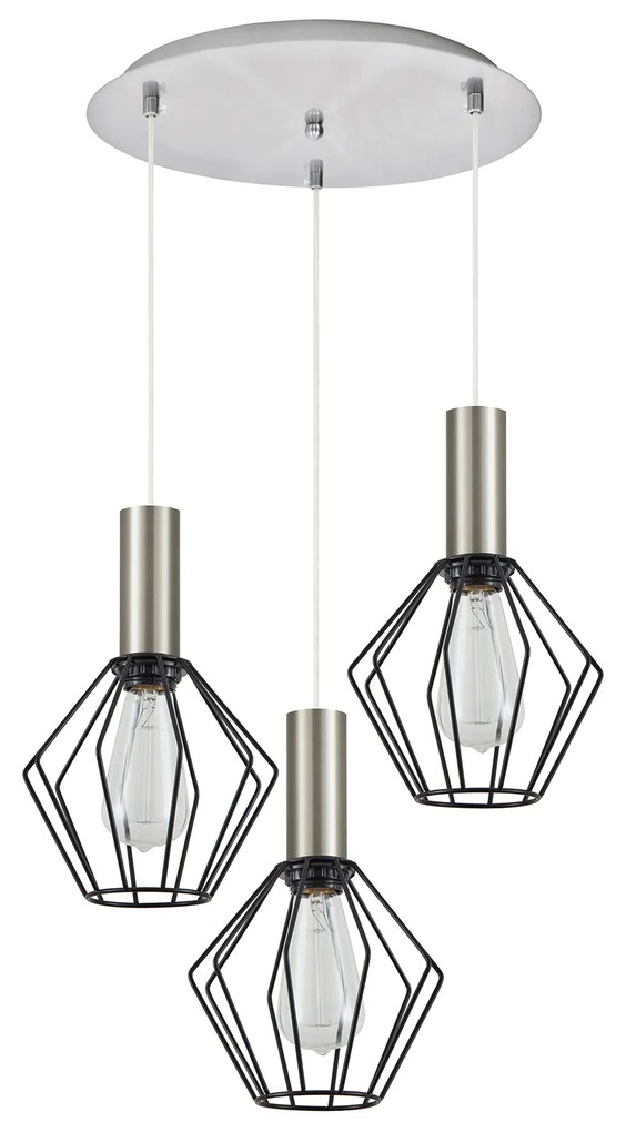 Φωτιστικό Οροφής SE21-NM-4-3NM-GR1 ADEPT TUBE Nickel Matt Pendant Black Metal Grid+ - 77-8439 - 51W - 100W - 77-8439