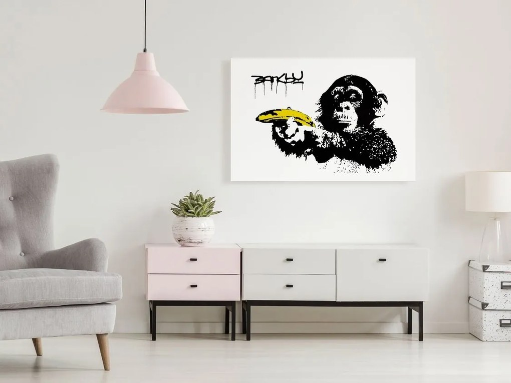 Πίνακας - Banksy: Monkey with Banana (1 Part) Wide - 120x80