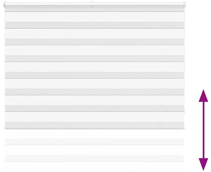 vidaXL Ζέβρα τυφλή Λευκό Πλάτος υφάσματος 150,9 εκ. Πολυεστέρας