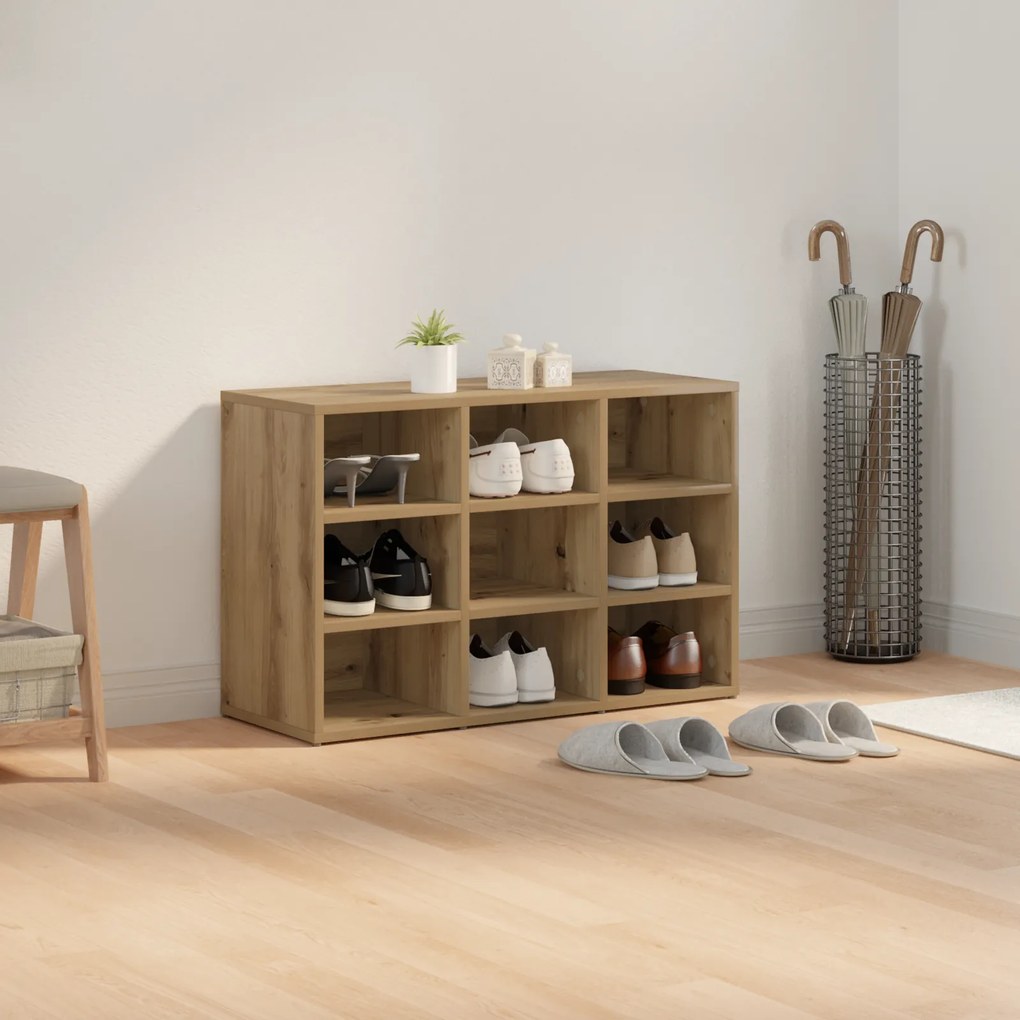 vidaXL Ντουλάπα Παπουτσιών με ράφι artisan δρυς 77.5 x 30 x 51 εκ.