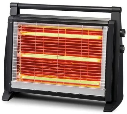 Luxell LX-2830Μ Σόμπα Χαλαζία με Υγραντήρα και Θερμοστάτη 1800W, Μαύρη