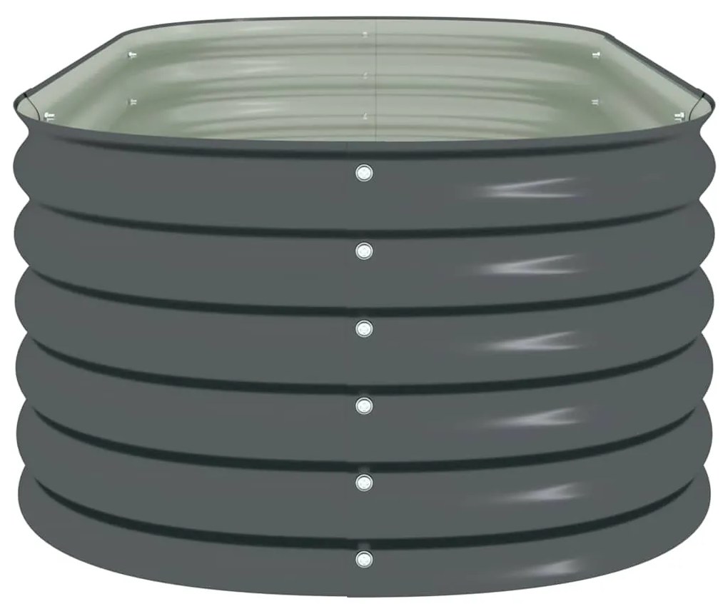 vidaXL Ζαρντινιέρα Υπερυψωμένη Γκρι 160x80x44 εκ. Γαλβανισμ. Χάλυβας