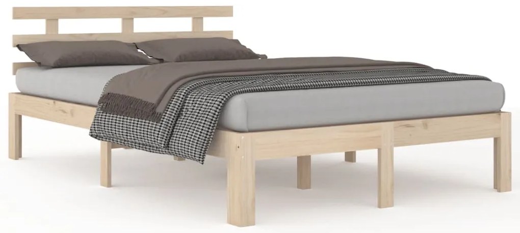 vidaXL Πλαίσιο Κρεβατιού 150 x 200 εκ. Μασίφ Ξύλο King Size