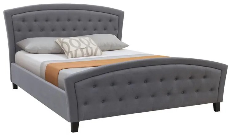 Κρεβάτι Alexia Megapap υφασμάτινο χρώμα γκρι 160x200εκ.