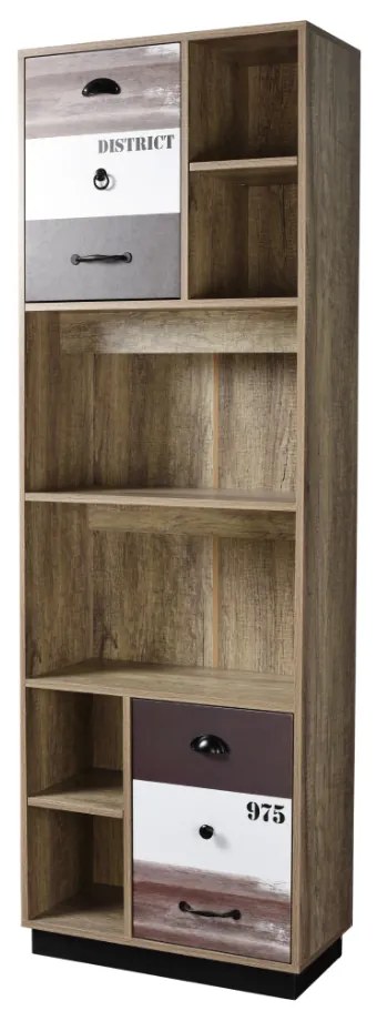 Liberta NUMBER ΒΙΒΛΙΟΘΗΚΗ 2ΠΟΡΤΕΣ SONOMA ΛΕΥΚΟ ΓΚΡΙ 60x29,6xH180cm 60x29,6xH180cm 28-0236