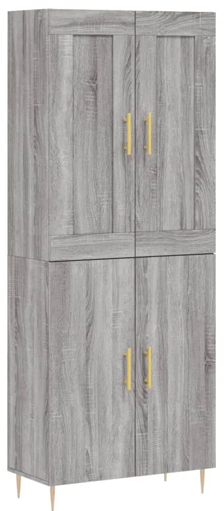 vidaXL Ντουλάπι Γκρι Sonoma 69,5 x 34 x 180 εκ. Επεξεργασμένο Ξύλο