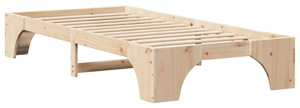 vidaXL Σκελετός Κρεβατιού Φυσικό 75 x 190 cm Στερεά ξυλεία πεύκου