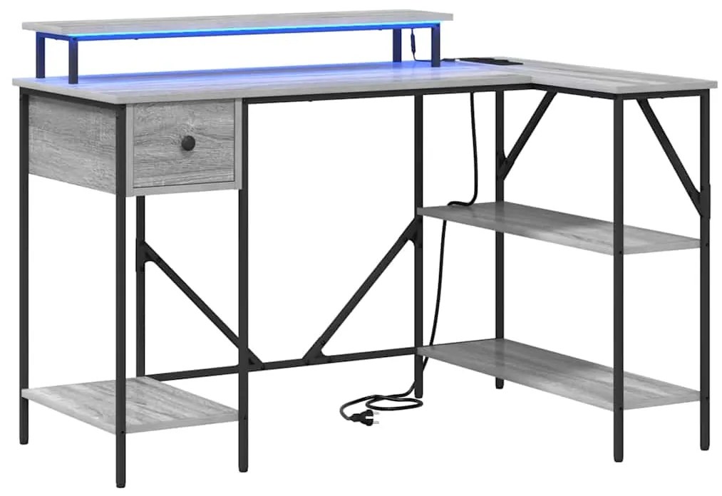 vidaXL Γραφείο Γκρι sonoma 120 x 79 x 86.5 εκ. Επεξεργασμένο ξύλο