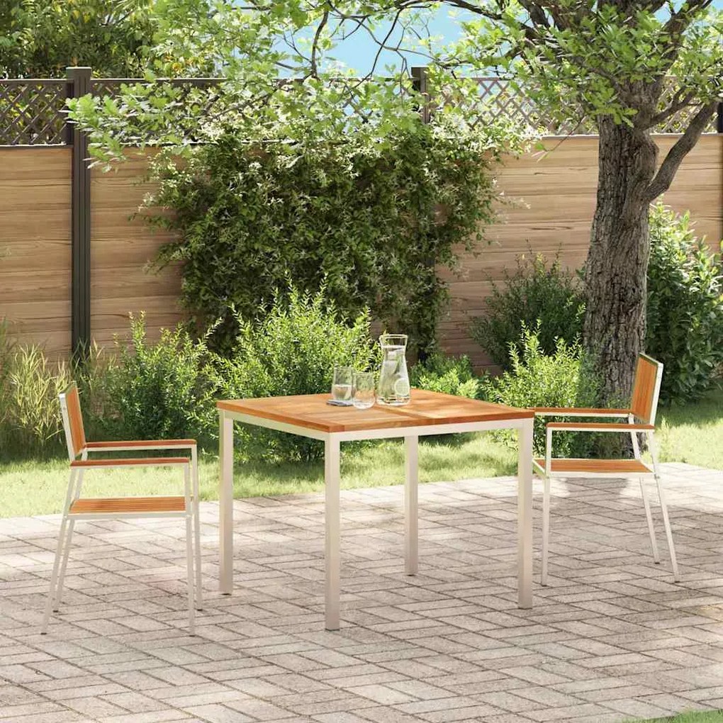 vidaXL Καρέκλα Κήπου 2 pcs Καφέ 56 x 54.5 x 87 εκ. Μασίφ ξύλο teak