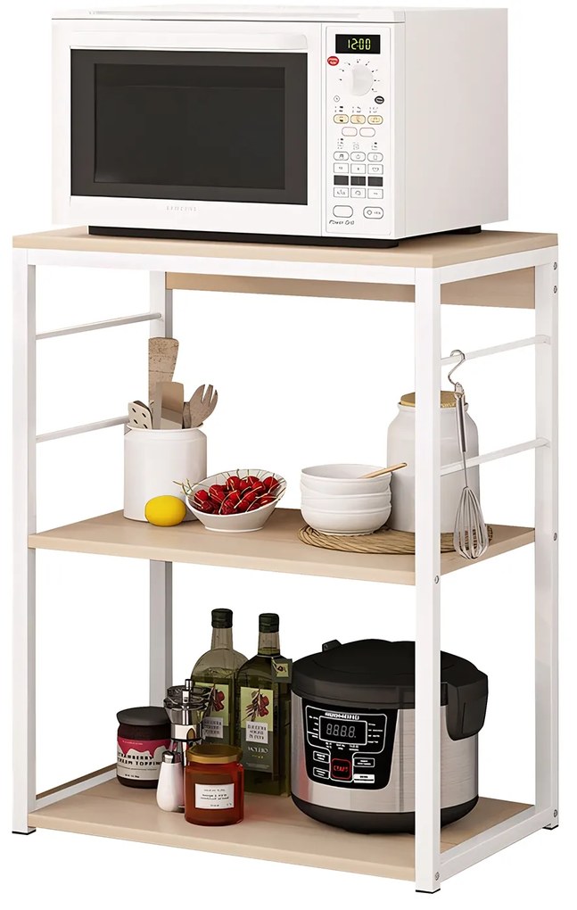 Ραφιέρα Κουζίνας ArteLibre DALL Maple/Λευκό MDF/Μέταλλο 50x30x71cm-14370226