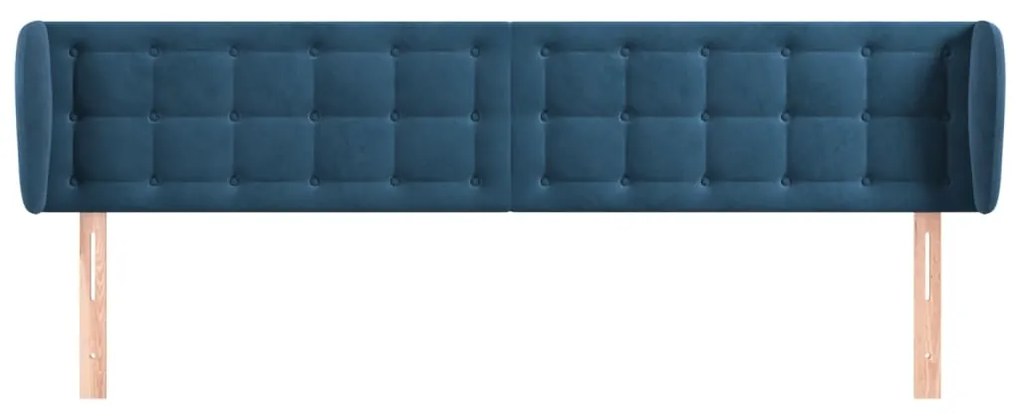 Κεφαλάρι με Πτερύγια Σκούρο Μπλε 163x23x78/88 εκ. Βελούδινο 3117636