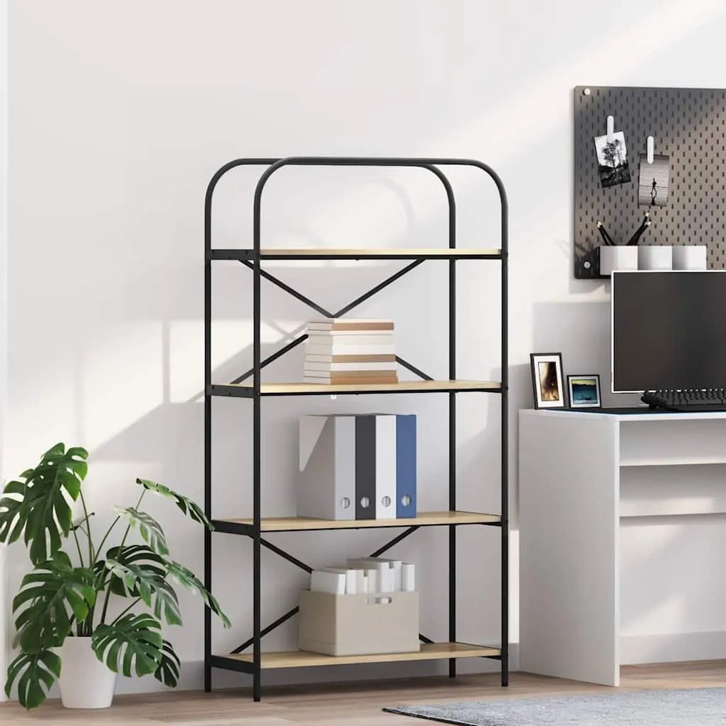 vidaXL Ράφι Βιβλίων Sonoma Δρυς 80 x 30 x 146 εκ Επεξεργασμένο ξύλο