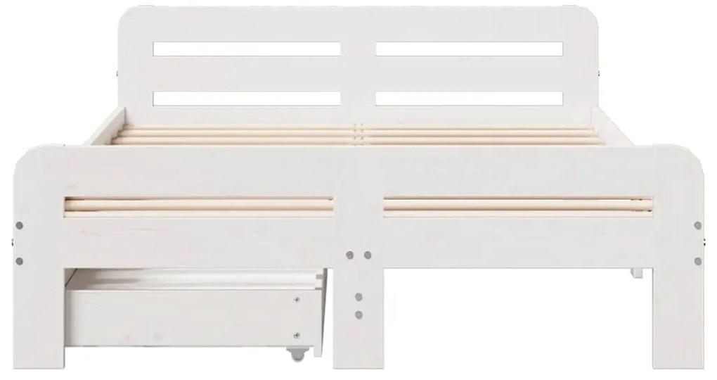 vidaXL Σκελετός Κρεβ. Χωρίς Στρώμα Λευκό 120x190 εκ Μασίφ Πεύκο