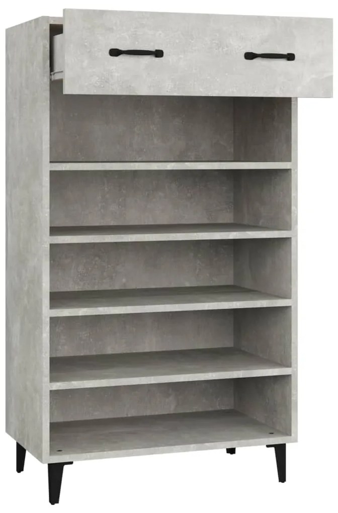vidaXL Παπουτσοθήκη Γκρι Σκυροδέματος 60x35x105 εκ. Επεξεργασμένο Ξύλο