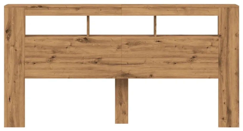 vidaXL LED κεφαλάρι Artisan Oak 200x18,5x103,5 cm Κατασκευασμένο ξύλο