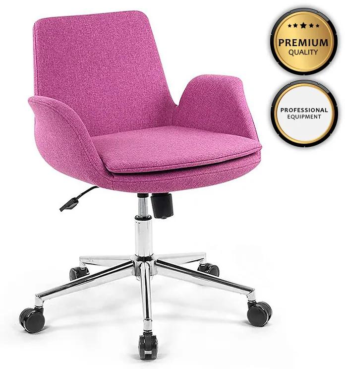0117427 Καρέκλα εργασίας Maxim Up Megapap υφασμάτινη χρώμα ροζ 65x60x90εκ. Ύφασμα, 1 Τεμάχιο