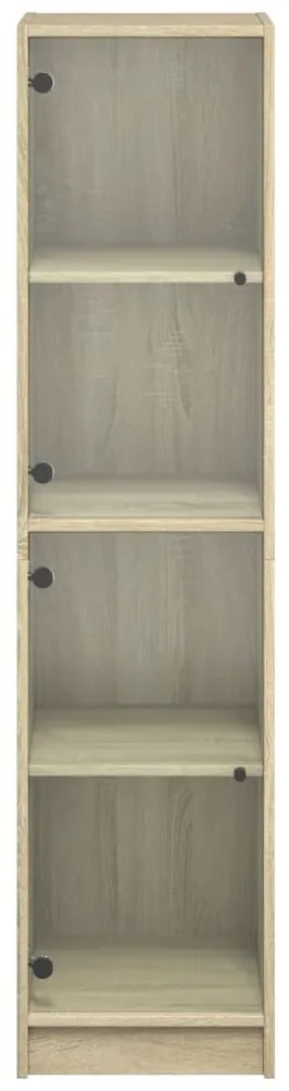 vidaXL Ντουλάπι Sonoma Δρυς 35 x 37 x 142 εκ. με Γυάλινες Πόρτες