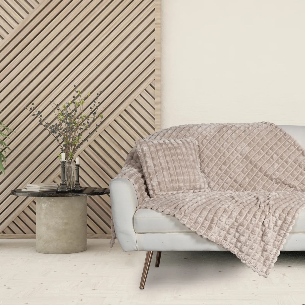 Κουβέρτα Fleece Καναπέ 130x170εκ. Blankets 1357 Taupe Das Home