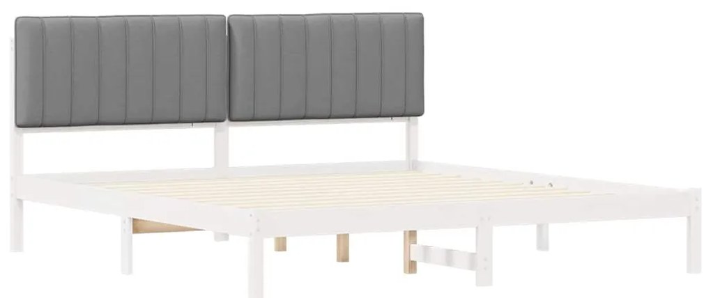 vidaXL Σκελετός Κρεβατιού με Επενδεδυμένο Κεφαλάρι Ανοιχτό γκρι